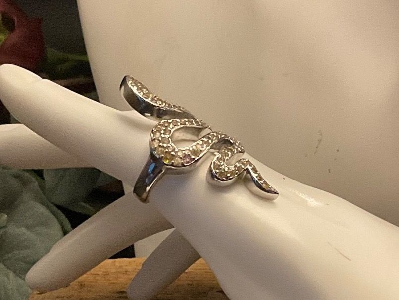 Ringe: Statement Ring Schlange aus Sterlingsilber mit Spinell, Gr55 – Gebraucht aus Luzern von S.Kern01 2