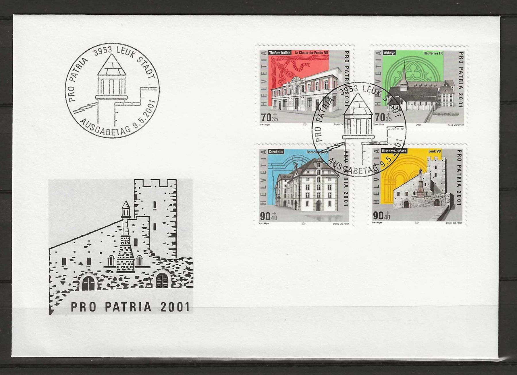 Tutti i francobolli: FP2001 - FDC  Pro Patria 2001 – Usato da Trélex venduto da Phil_Albert