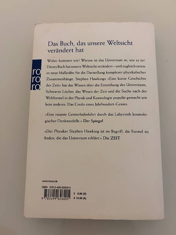 Libri: Stephen Hawking  Eine kurze Geschichte der Zeit – Usato da Dietikon venduto da Julia.obers 2