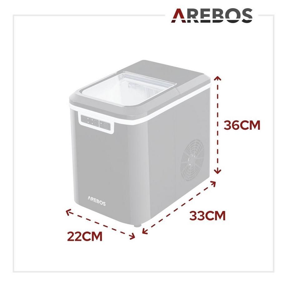Elettrodomestici da cucina: Arebos Eiswürfelmaschine 2,2L Icemaker Eiswürfelbereiter – Nuovo (secondo la descrizione) da Nebikon venduto da warendiscount 4