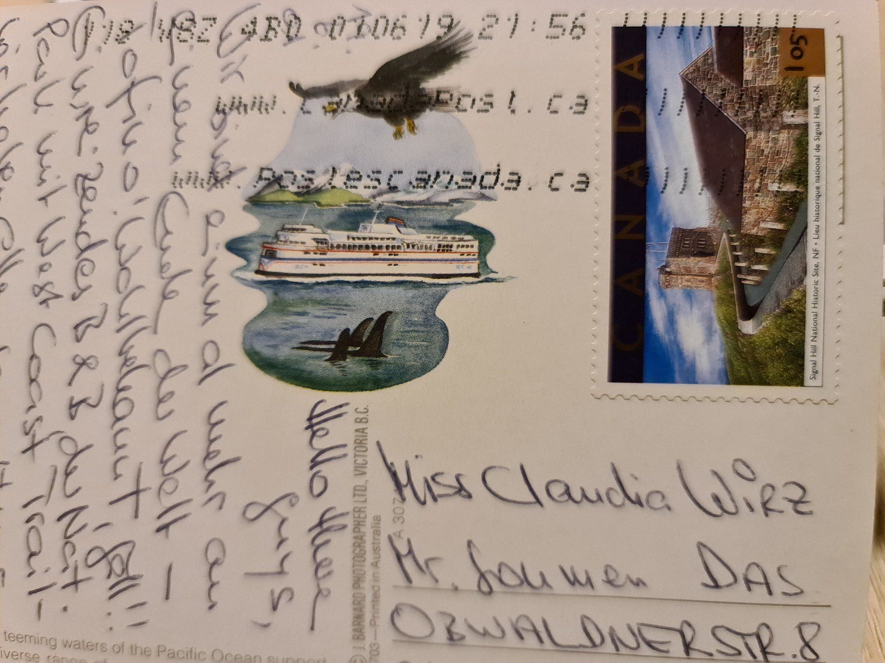 Cartoline postali: Ansichtskarte Orka British Columbia – Usato da Dintikon venduto da Vexi 1