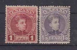 SPANIEN 1901: 15 C. + 1 Pta *