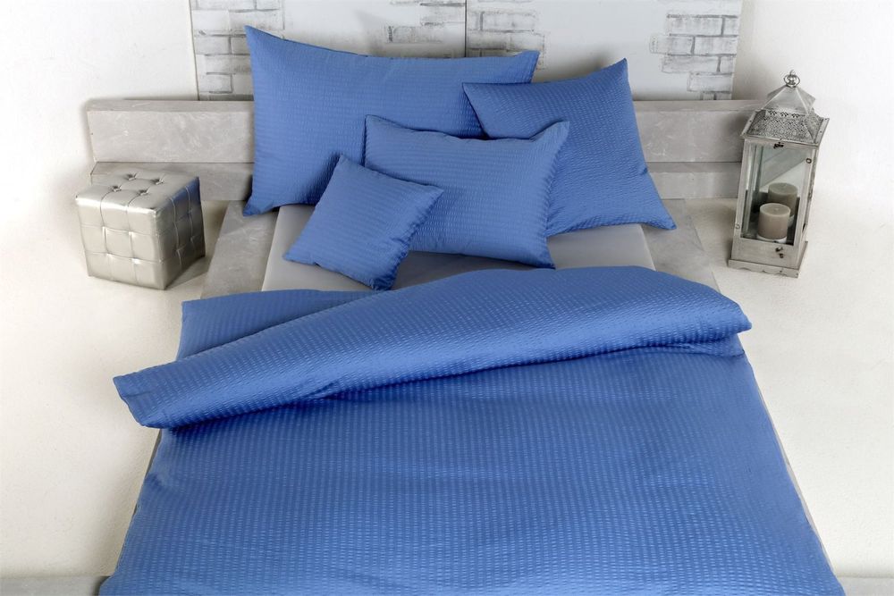 Seersucker Bettwasche Blau