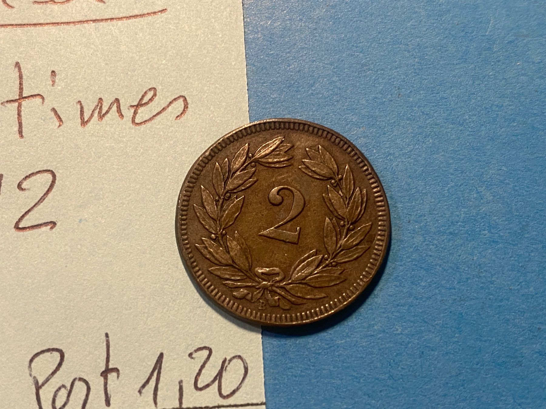 Tutti le monete: SUISSE : 2 CENTIMES1912 – Usato da genève venduto da GEnumist 2
