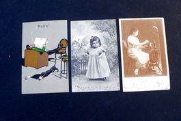15x JUGENDSTIL - POSTKARTEN, div. Sujets, um 1910, gelaufen