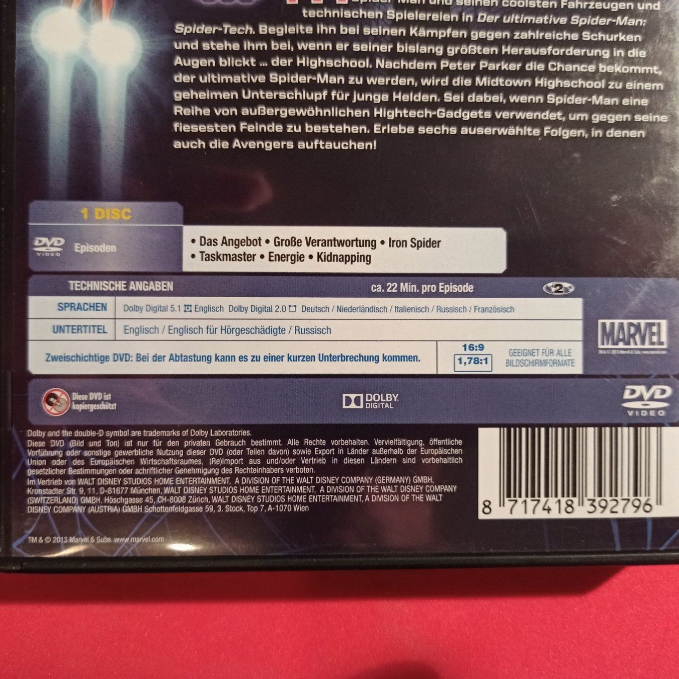 Tutti i DVDs: Der ultimative Spider-Man, Vol.1: Spider – Usato da Dübendorf venduto da kb86_MOVIE 2
