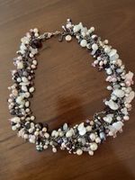 Collana perle bianche e grigie