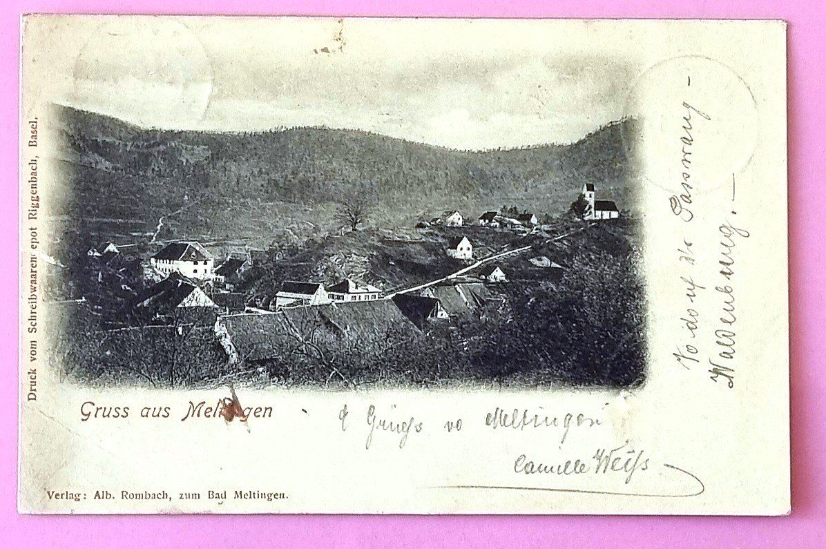 Cartoline postali: Meltingen - Dorfansicht - 1901 – Usato da Rothrist venduto da RROENK