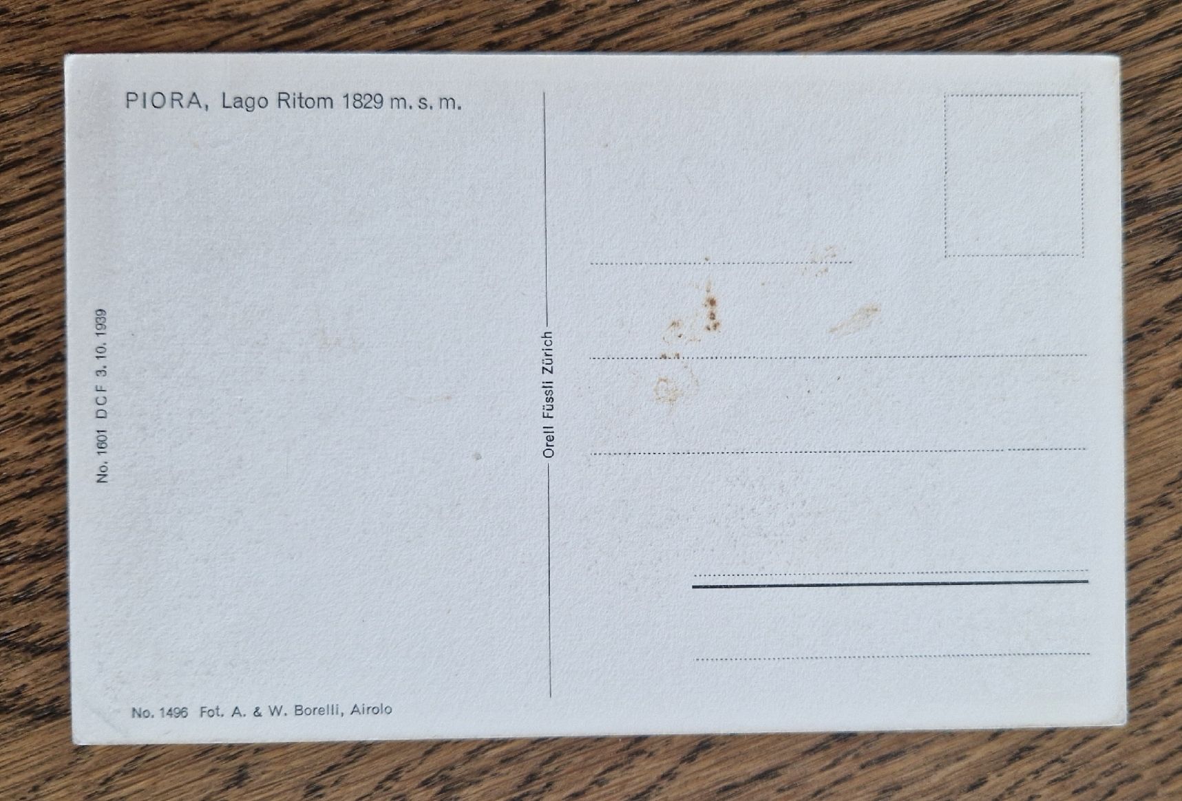 Cartes postales: Piora, Lago Ritom 1939 – D'occasion à Ebikon par Donar50 1