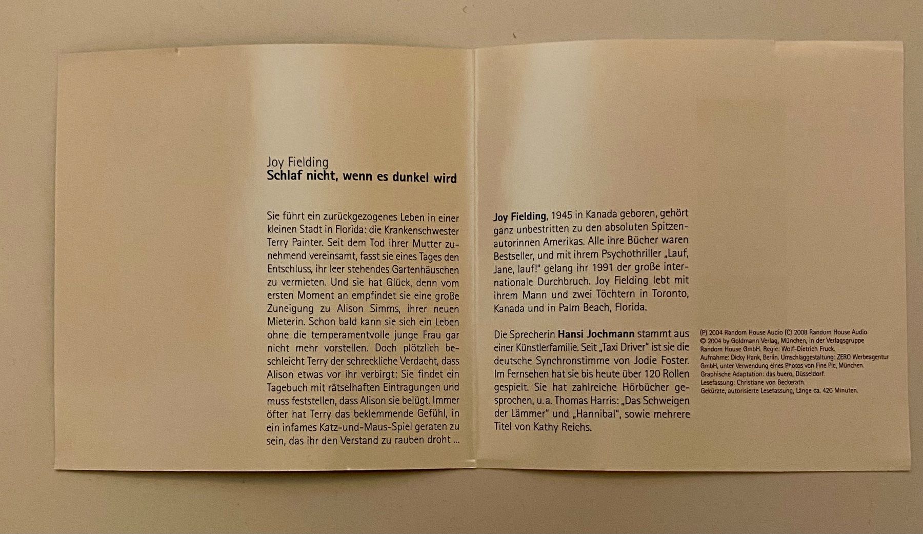 Audiolibri: Joy Fielding: Schlaf nicht, wenn es dunkel wird - CD Hörbuch – Usato da Stüsslingen venduto da BrigeLee 1