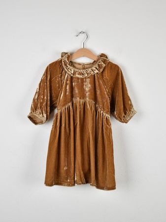 Noralee Samtkleid, neu, Gr.104, braun/gold