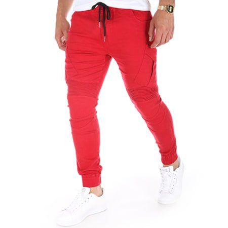 John H - Joggerhose Rot, Grösse XL