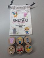 Knetä 6 Holzstempel mit Bauernhof Motiven im Stoffbeutel