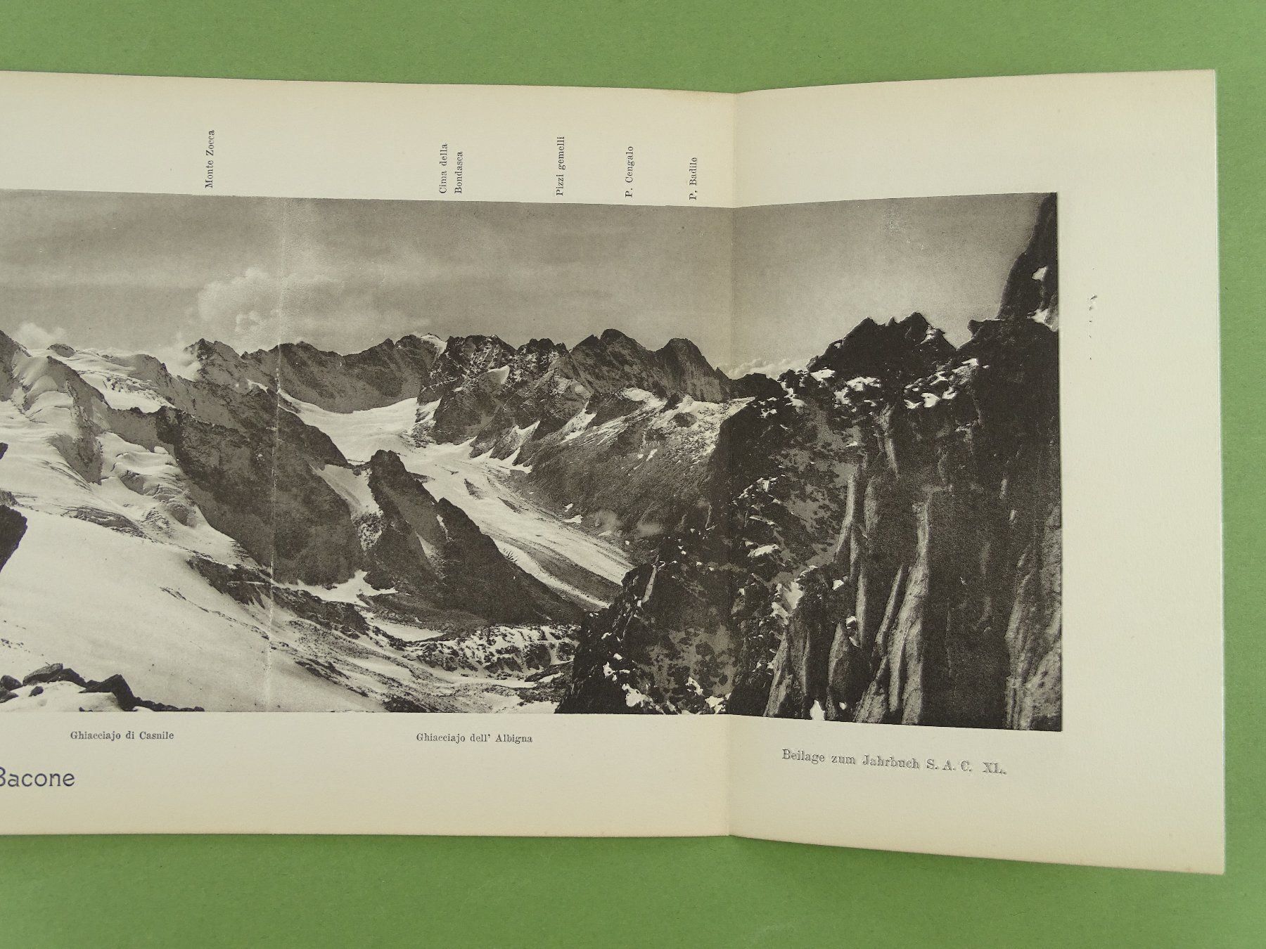 Cartine & Atlanti: PANORAMA VOM PIZ BACONE 1905 – Usato da Grüningen venduto da Kartensammler 2