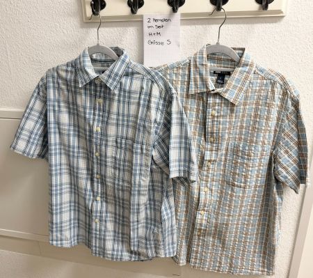 2 Herren Hemden im Set, Kurzarm, Grösse S, H&M