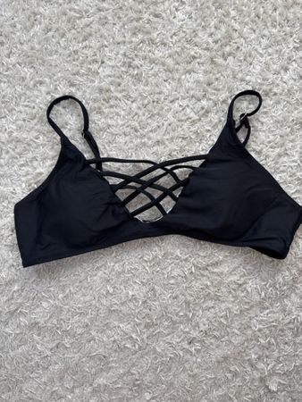 Schwarzes Bikini-Top mit Schnürung, Grösse XS