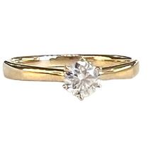 0.40ct. E/SI Solitärring, 750 Gelbgold, 1 Brillant, 3.350,-