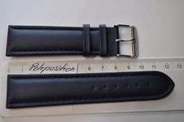 24mm Uhrenarmband Leder, Top, blau , Lederarmband