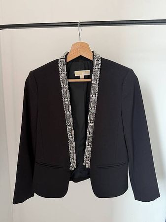 Michael Kors Blazer mit Kristall-Besatz | Schwarz | Gr. XS