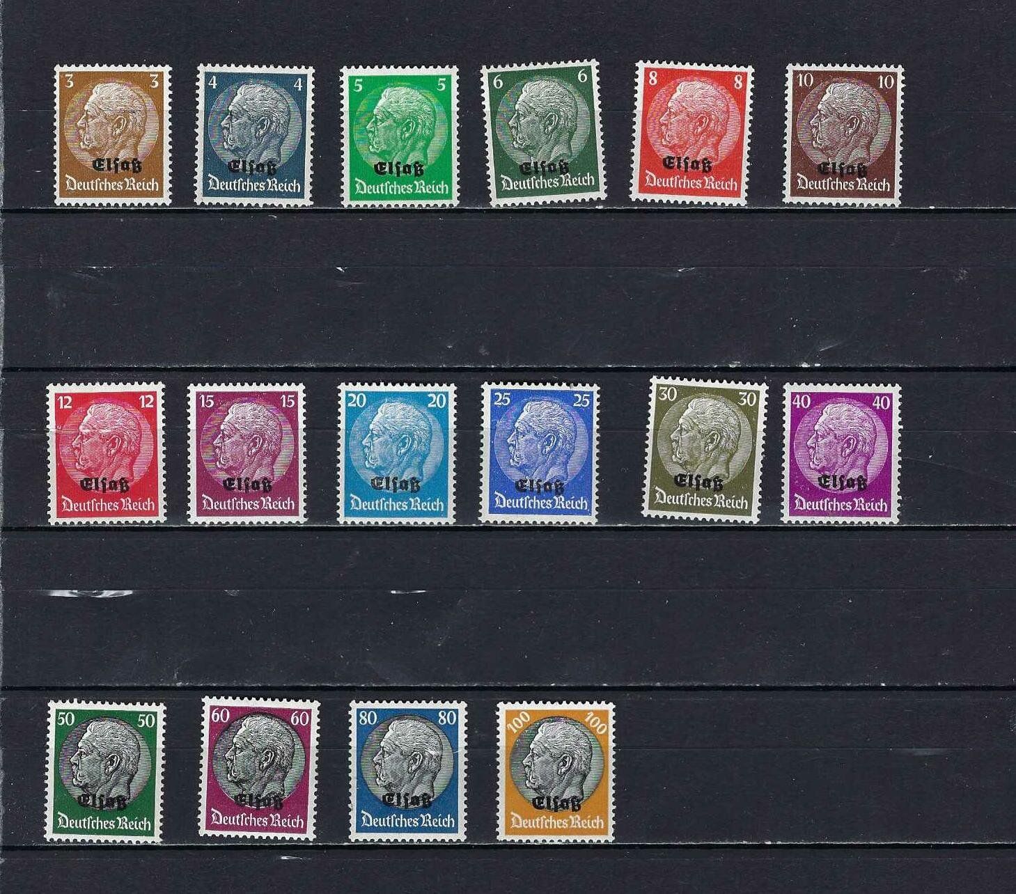 Tous les timbres: WKII Besetzung Elsass 1 - 16 ** – Neuf avec emballage d'origine à Altstätten SG par Nandodax