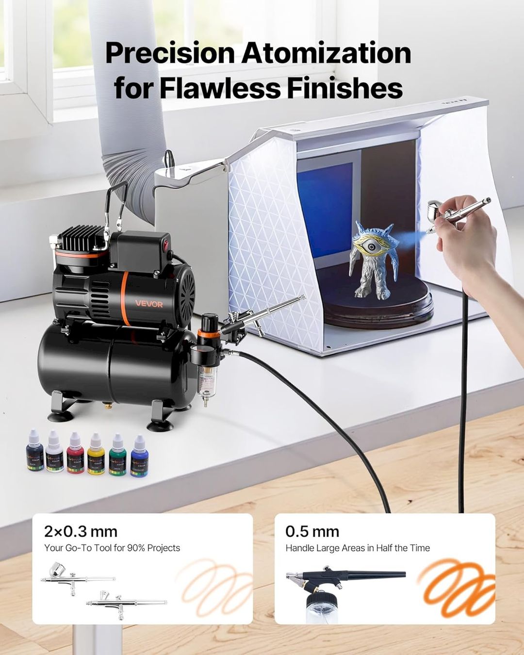 Tous les outils: VEVOR Airbrush Set mit Luftkompressor – Neuf avec emballage d'origine à Bottighofen par zaap 4