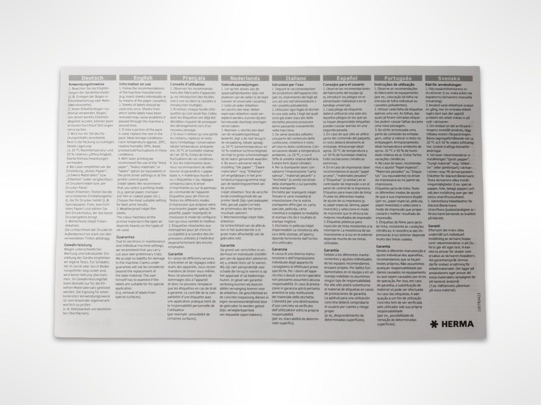 Sticker: HERMA Ablösbare Etiketten Nr. 10003 – Usato da Suhr venduto da Restwert_Suhr 6