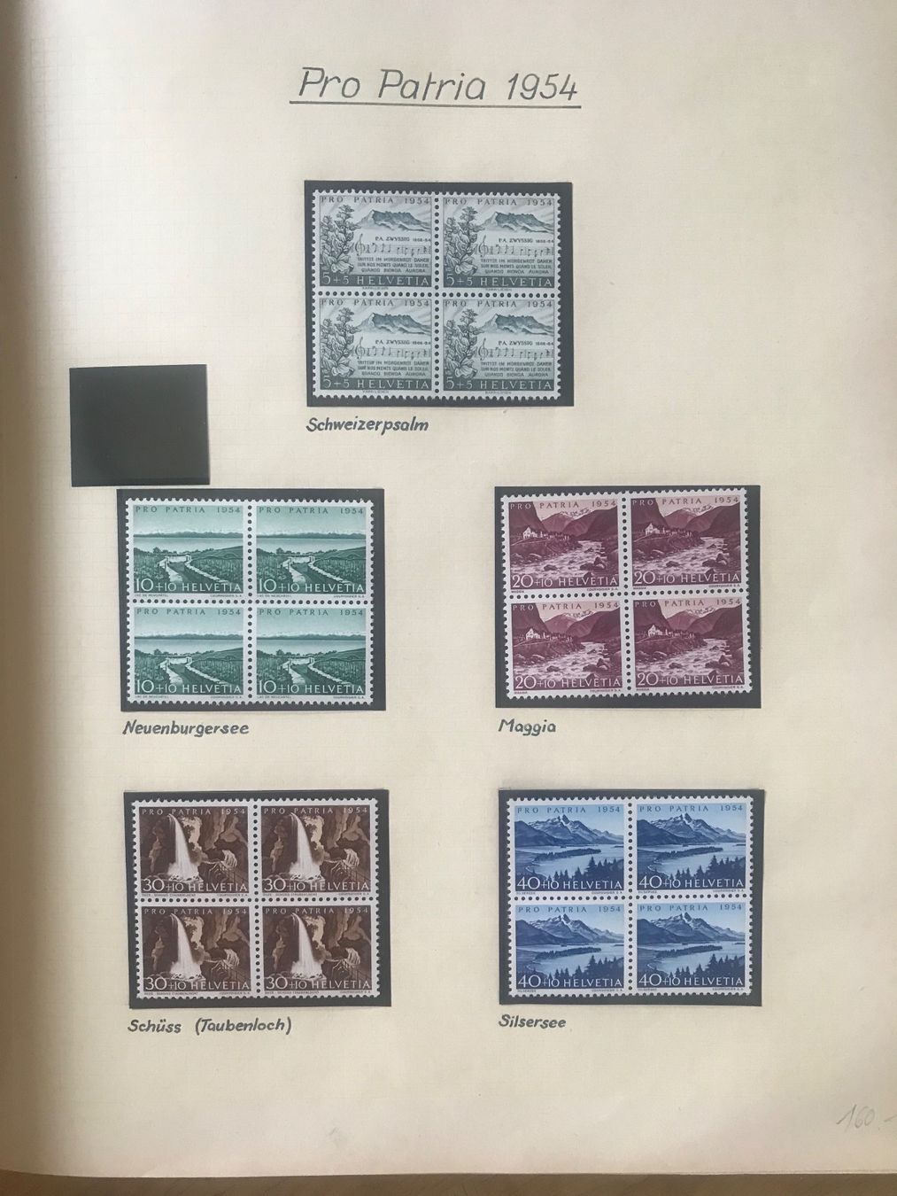 Alle Briefmarken: 1954, Pro Patria 4er Block Serie  ** – Neu (gemäss Beschreibung) aus stäfa von brandy66