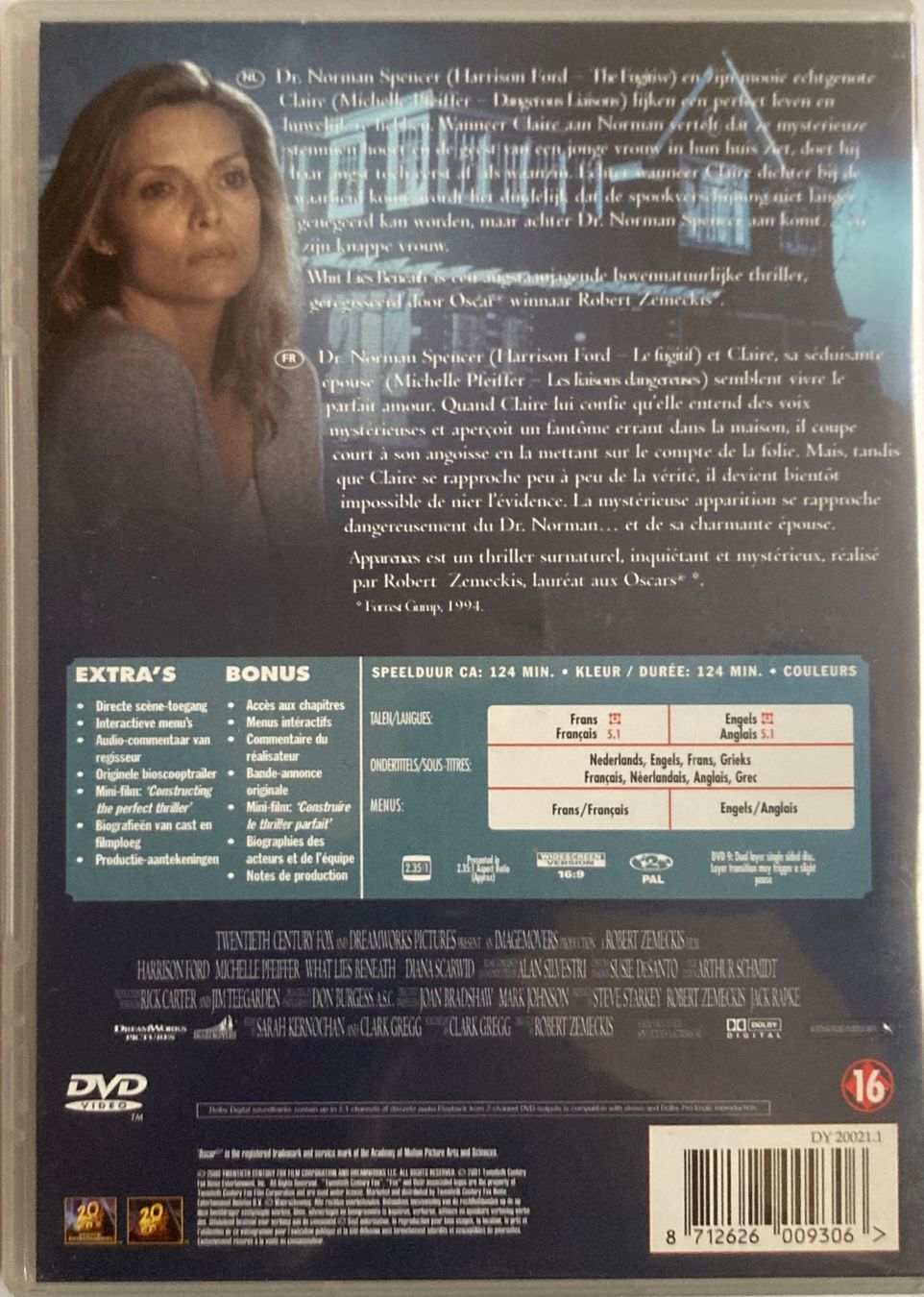 Tutti i DVDs: HARRISON FORD / MICHELLE PFEIFFER - WHAT LIES BENEATH – Usato da Poliez-Pittet venduto da Newtown-Records 1