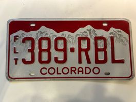 ORIGINAL USA Nummernschild, Colorado 389-RBL