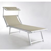 Sonnenliege, 4 stufig, Alu,Tex.Beige (L.185cmxB.61cmxH.40cm)