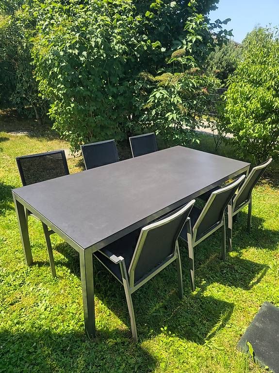 Set di tavolo e panche: Svoboda Gartentisch-Set mit 6 Stühlen – Usato da Weinfelden venduto da fab_99ml 1
