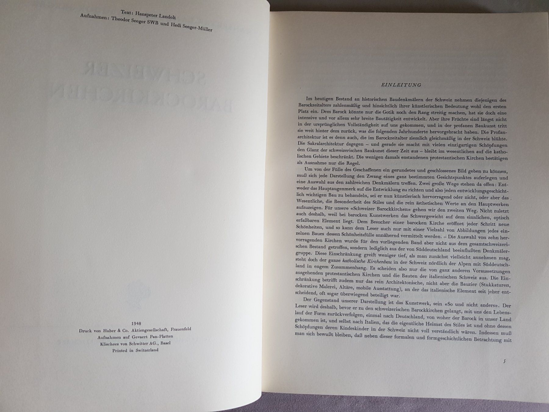 Bücher: antikes Buch: Schweizer Barock Kirchen - Landolt Seeger 1948 – Gebraucht aus Walterswil BE von Lonitti 8
