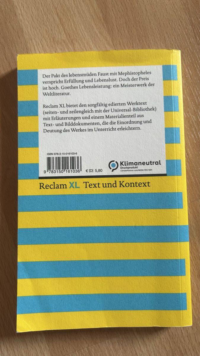 Libri: Faust - Johann Wolfgang Goethe – Usato da Reigoldswil venduto da har_yz6k 1