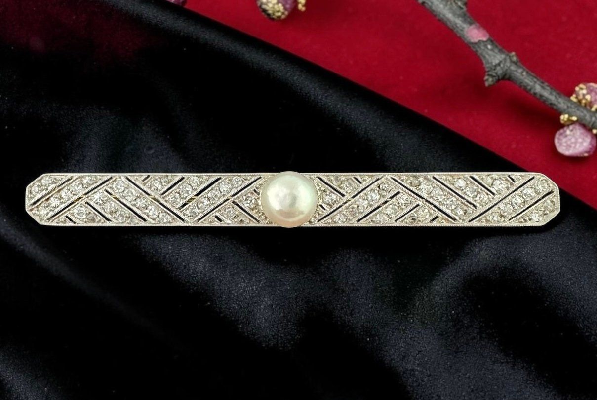 Spille & Fermagli: Antike Naturperlen - Diamanten - Brosche um 1925 – Usato da Zuzwil SG venduto da artimmo