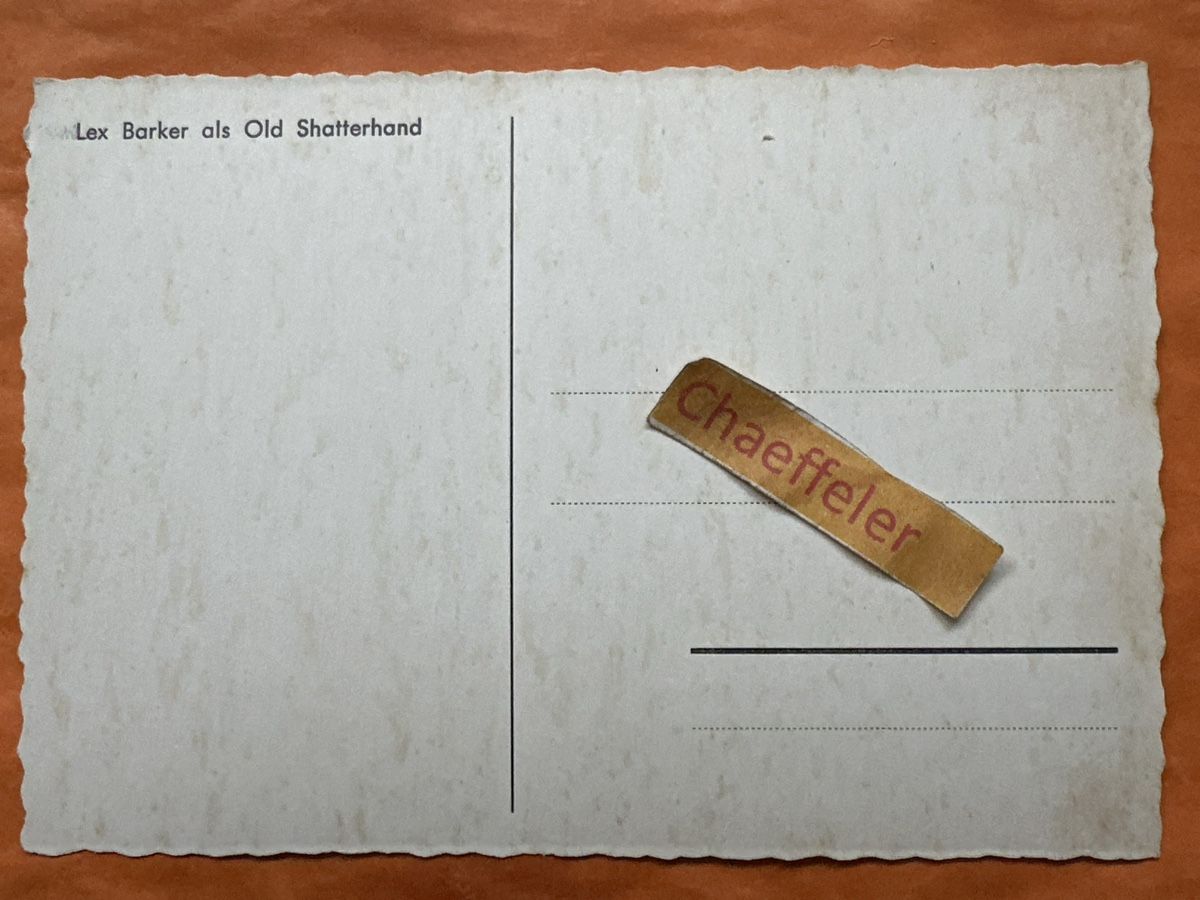 Cartoline postali: Lex Barker als Old Shatterhand-Seltene Ansichtskarte!  – Usato da Zürich venduto da Chaeffeler 1