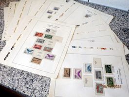 Flugpost Teilsammlung, auf Leuchtturm Vordruckblätter.
