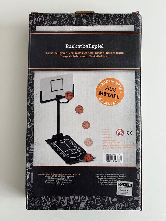 TOBBOMEY Mini Basketballspiel Aus Holz - Tragbarer Tischkorb Für Hand-Augen-Koordination