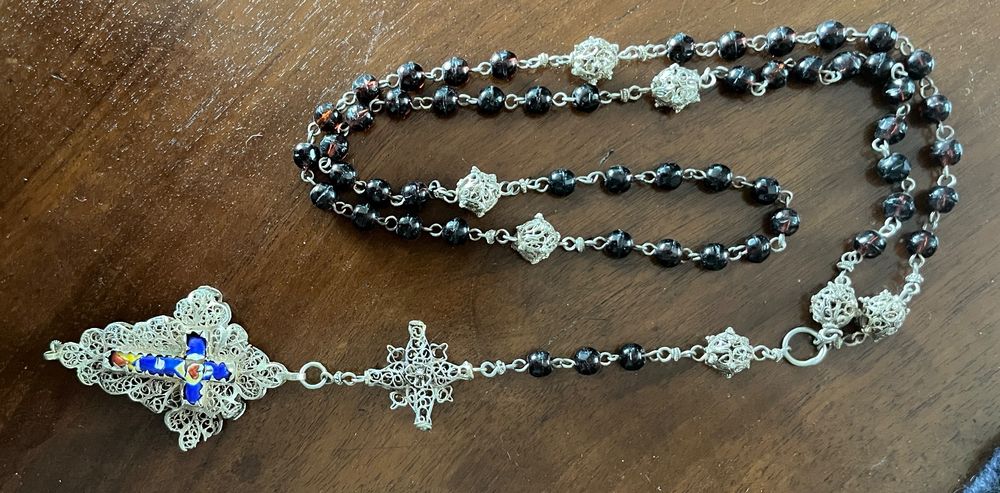 Autres bijoux: Antiker Rosenkranz, Filigran Silber  Emaille – D'occasion à Stetten AG par Brissago25 4