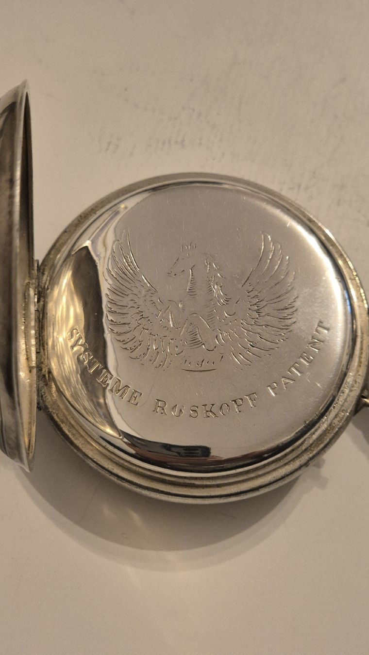 Roskopf Uhren: Schöne Savonette Silber TU, 51.5 mm – Gebraucht aus Marbach SG von Zippo1401 5