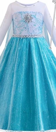 Déguisement Reine des Neiges Elsa, taille 120cm (6-10a) Neuf