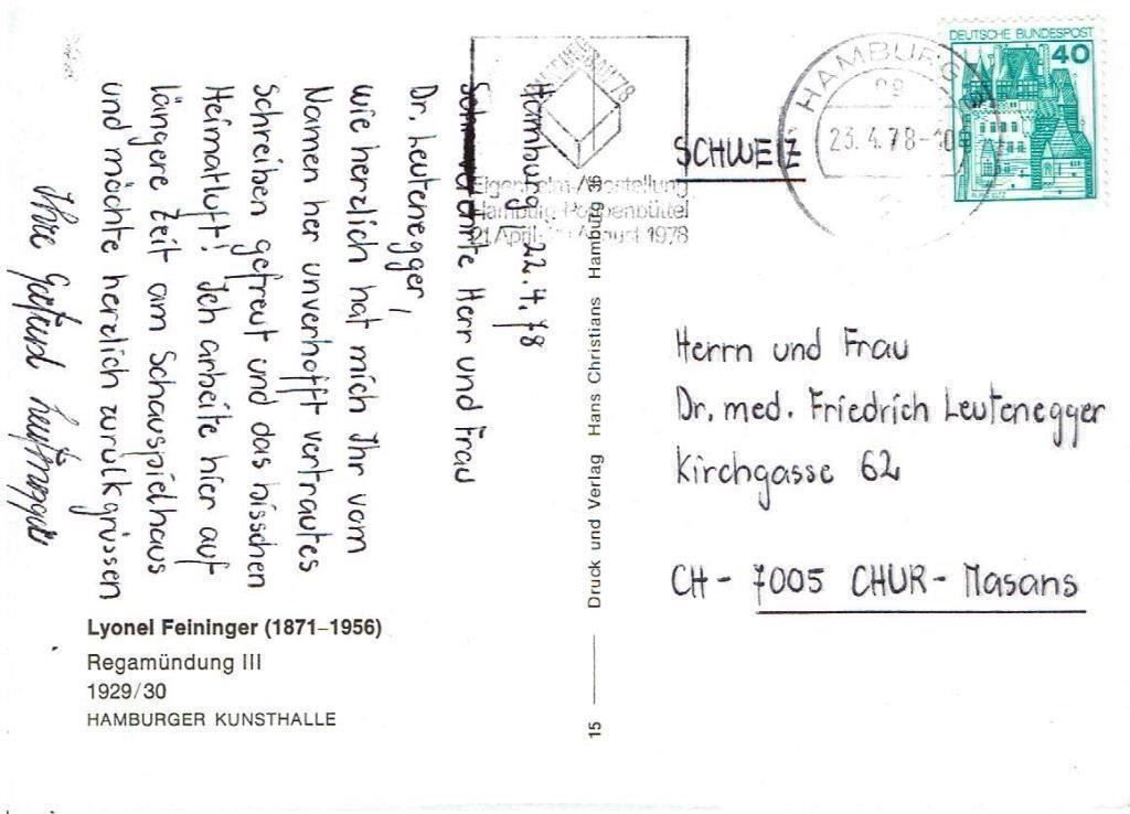 Cartes postales: Lyonel Feininger Regamündung III – D'occasion à Flims - Dorf par Stagediver 1