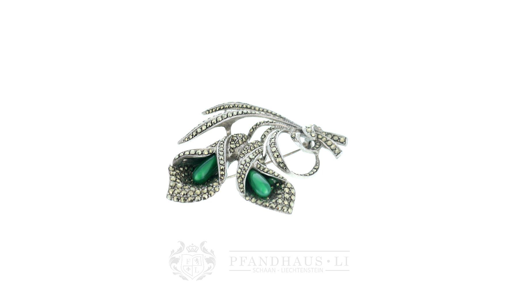Broschen & Nadeln: BROSCHE / ANSTECKNADEL "BLUME" IN 800ER SILBER – Gebraucht aus Schaan von  1