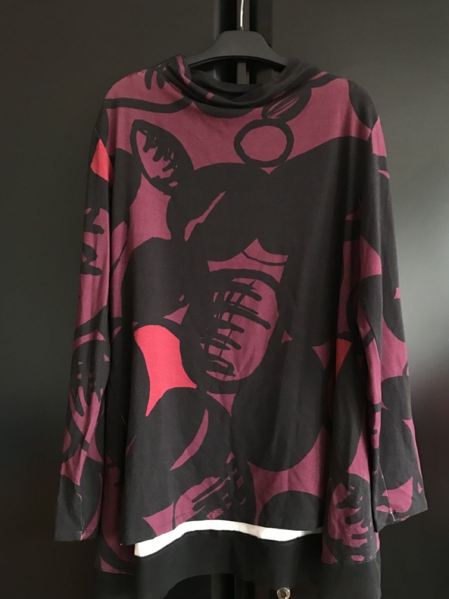 Luukaa Tuniche: Tunique LUUKAA imprimé bordeaux, taille 40, viscose – Nuovo e nell'imballaggio originale da Morges venduto da sandy069 2