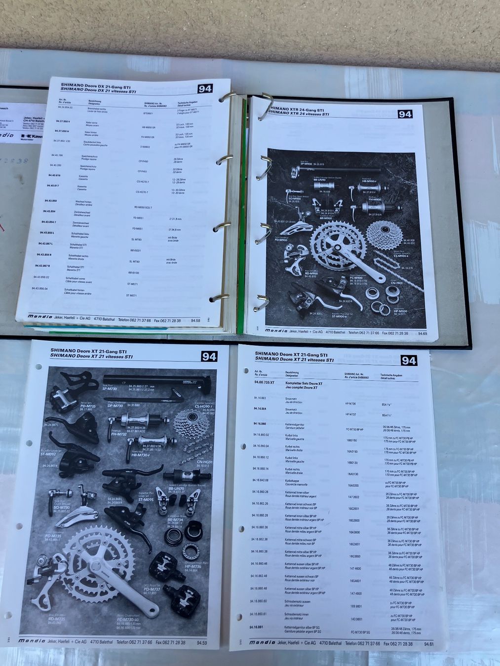 Mondia Pezzi di ricambio: Ersatzteilordner 1995 Mondiahändler / Shimano – Usato da Trimbach venduto da cendira 8