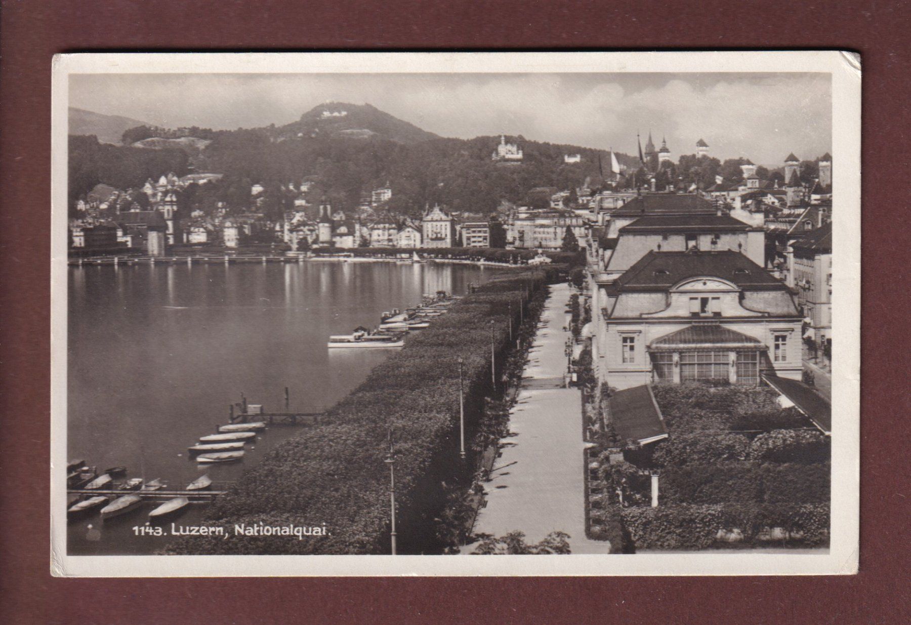 Cartoline postali: LUZERN - Nationalquai – Usato da Pully venduto da nicecards
