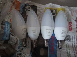 4 Philips Hue White Ambiance E14 LED Lampen 