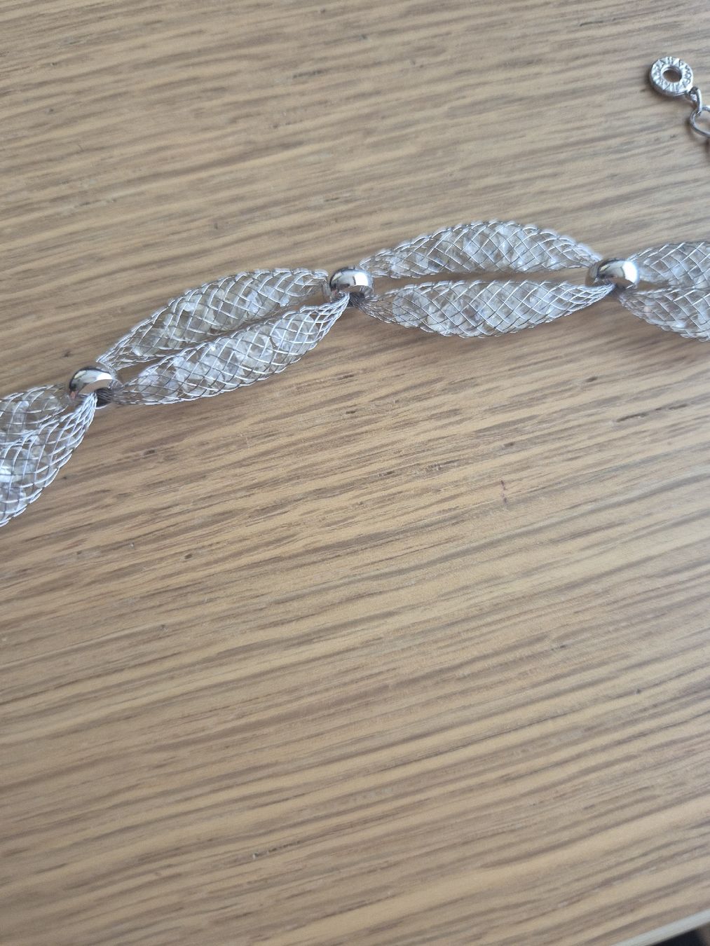 Bracciali & Braccialetti: Armband silberfarben Netzstruktur mit Glitzersteine – Usato da Neftenbach venduto da pnp_p22x 3