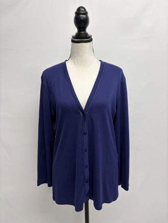 Marc Cain Bluse Gr. 42 N5 Baumwolle Lochspitze V-Ausschnitt