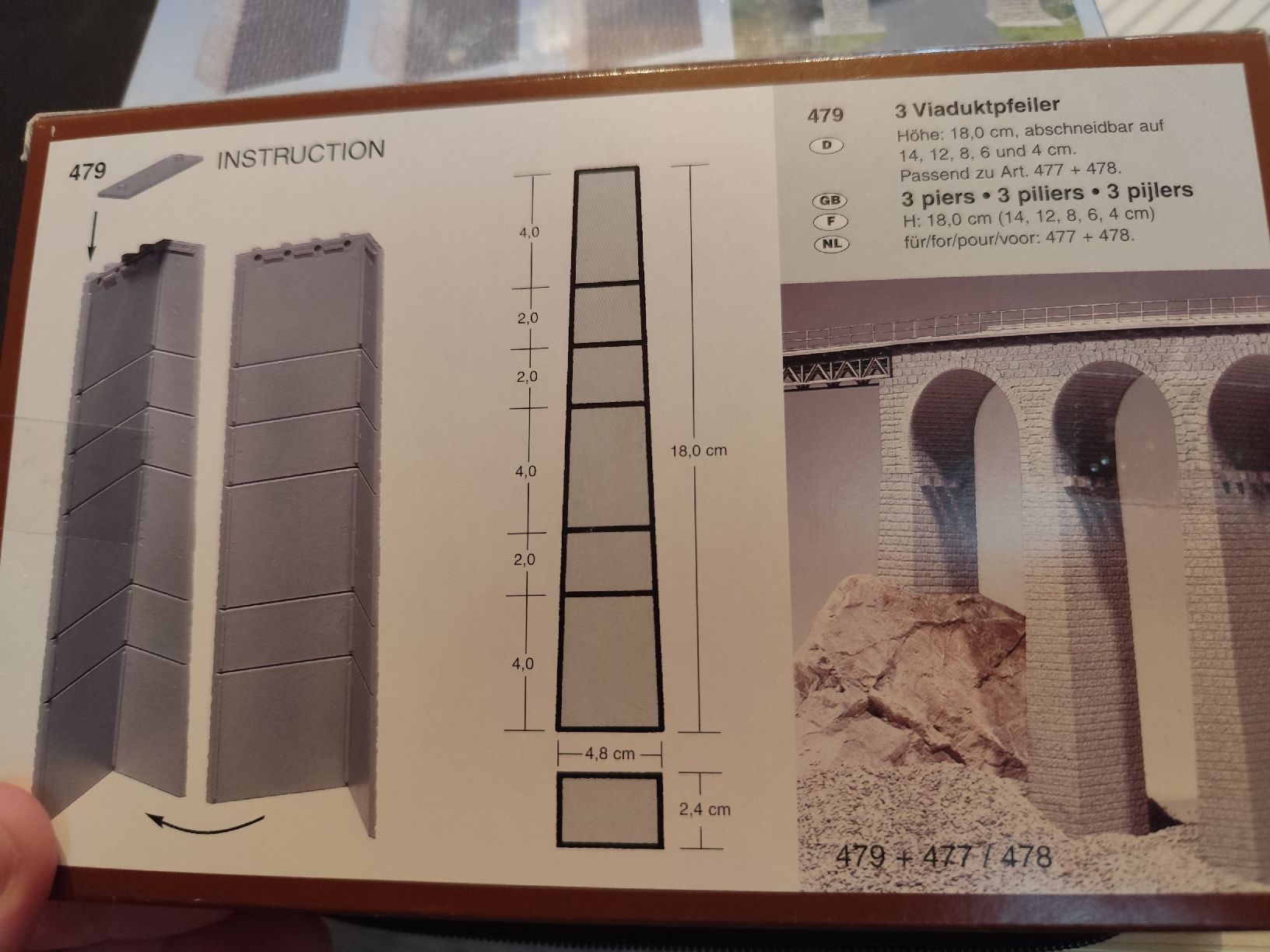 Faller Modellini di ferrovie: Faller H0 479 Viaduktpfeiler 2 Packungen – Nuovo e nell'imballaggio originale da Studen SZ venduto da RahanKappa 1