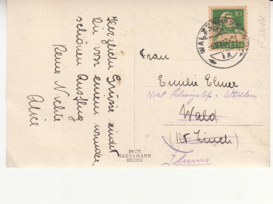 Cartoline postali: Walzenhausen 1927 – Usato da Bürglen TG venduto da StampGraf 1